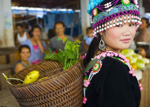 Interacting with friendly Lao Loum people